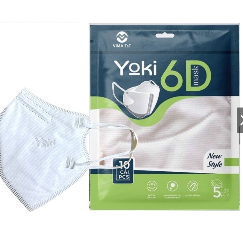 [Mã BMTTC60K giảm đến 60K đơn 50K] Khẩu trang 6D Mask YOKI 5 lớp kháng ...