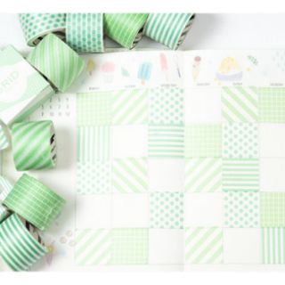 🌸 Washi tape bản to họa tiết đơn giản: sọc, gạch ngang, chấm bi, caro 💕✨ Bán lẻ từng cuộn