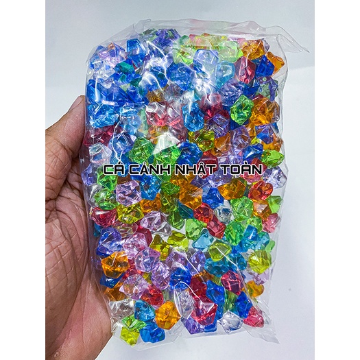 1 BỊCH ĐÁ NHỰA NGÔI SAO ĐỦ MÀU TRANG TRÍ HỒ CÁ NON BỘ VIÊN NHỎ 200G