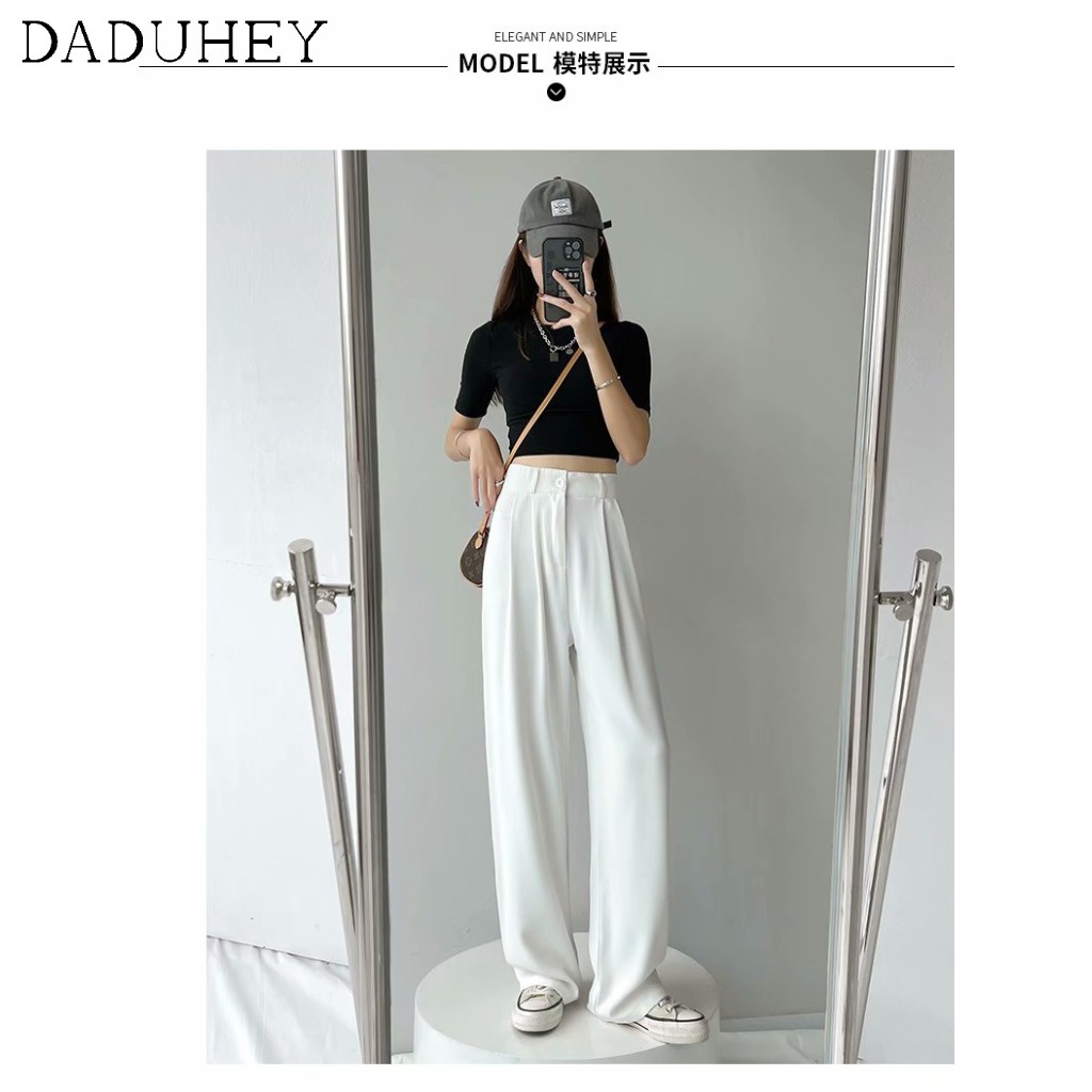 Ảnh Daduhey Quần ống rộng nhẹ lưng cao ống suông thời trang mùa hè cho nữ 1