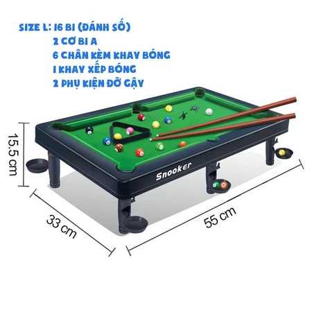 Bàn Bi a Mini, Bida Mini giá rẻ cho trẻ em và người lớn, 10 bi Đánh Số - Mặt bàn Nỉ không bong Mẹ sóc
