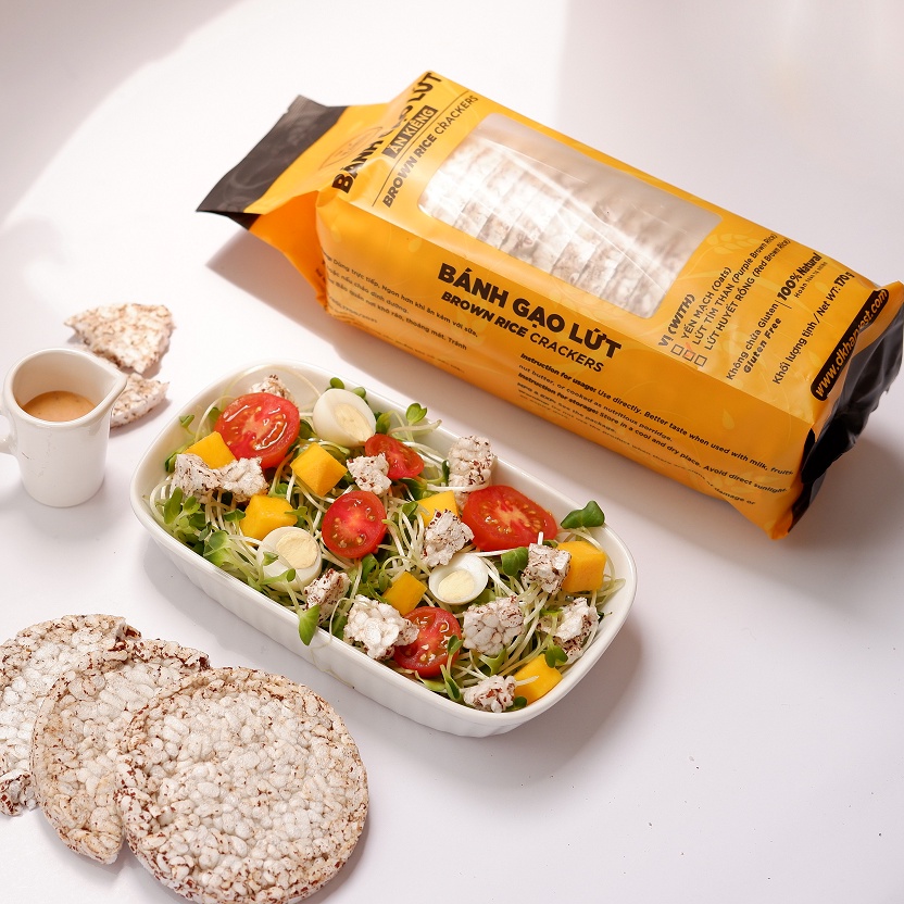 Ảnh Bánh Gạo Lứt Ăn Kiêng Giảm Cân DK Harvest (170g/18 bánh) - 3 Vị (Lứt Huyết Rồng, Yến Mạch, Lứt Tím Than) 3