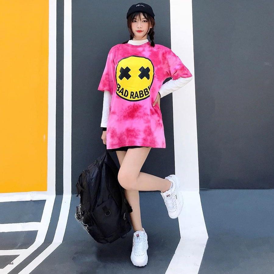 ÁO THUN LOANG MÀU TAY LỠ FORM RỘNG COTTON 100%c