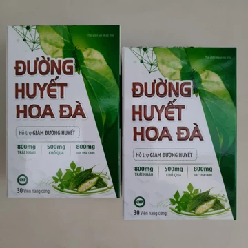 Viên uống tiểu đường ĐƯỜNG HUYẾT HOA ĐÀ - Hỗ trợ giảm đường huyết, ổn định huyết áp_Hộp 30 viên