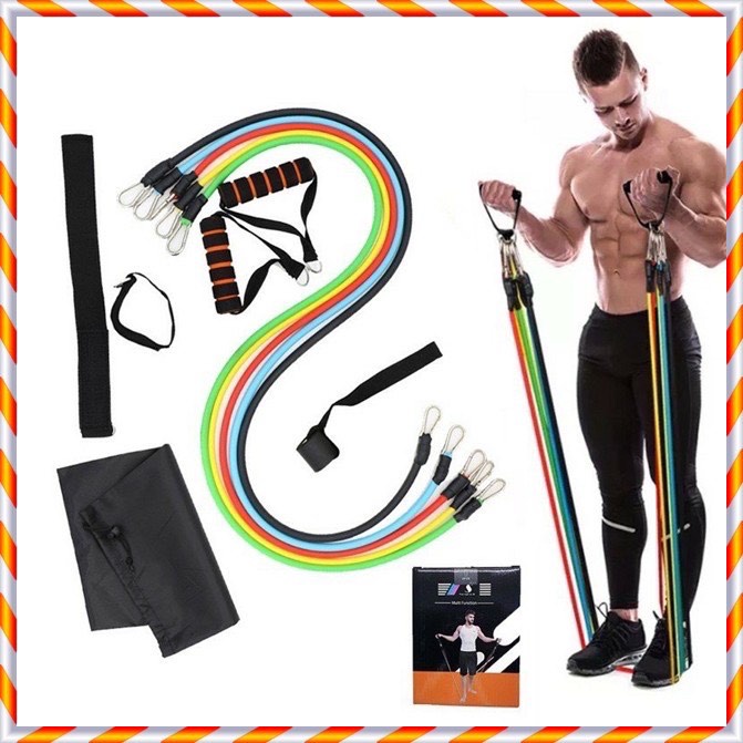 BỘ 5 DÂY TẬP GYM NGŨ SẮC, DÂY ĐÀN HỒI KHÁNG LỰC, CO GIÃN CAO, Hỗ Trợ Tập Toàn Thân Hiệu Quả