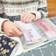 Túi sách tay trong suốt 6 lỗ A5 / A6 / A7 / Sách tài khoản tay Nhật Bản Túi lưu trữ lá rời / Túi đựng thẻ DIY Phụ kiện túi dây kéo lá rời