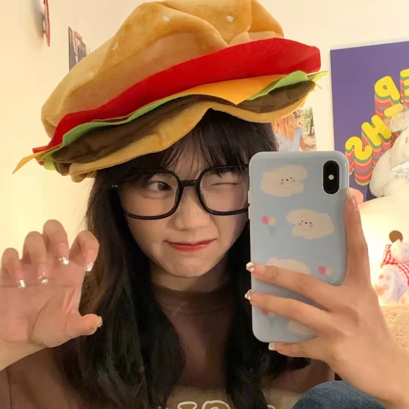 BTF Người Lớn Ngộ nghĩnh Burger Mũ Cosplay Mũ Nữ Nữ Mũ Carnival Trang Phục Hóa Trang