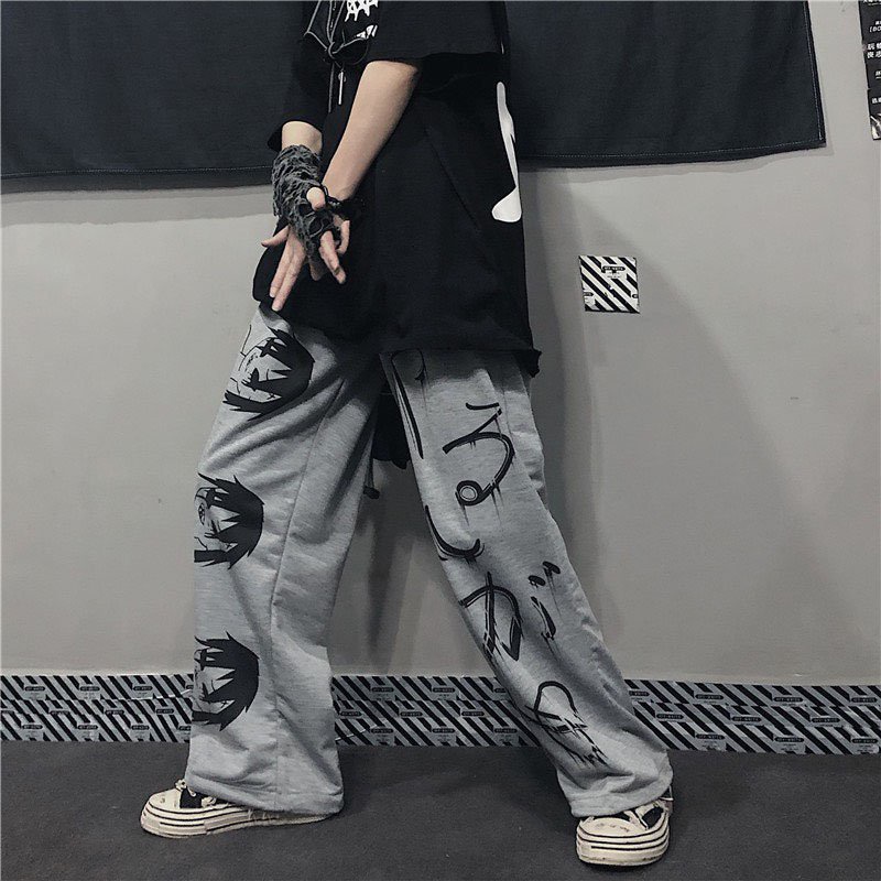 SIÊU CHẤT 🌸 Quần nỉ unisex nam nữ form rộng in hoạ tiết hoạt hình (JOGGER ỐNG XUÔNG DÀI 90CM) 9999