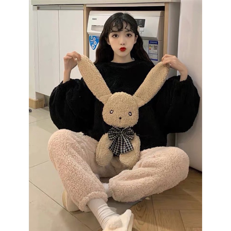 Bộ Lông Thỏ Đeo Nơ