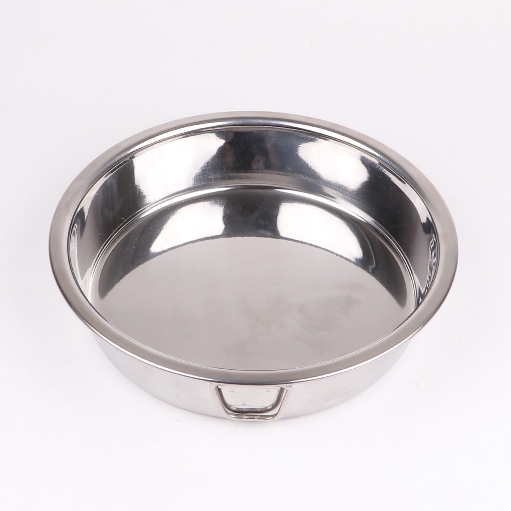 Khay Xửng Tròn Inox 304 Cao Cấp Size 16cm đến 40cm , khay đựng topping , làm rau câu