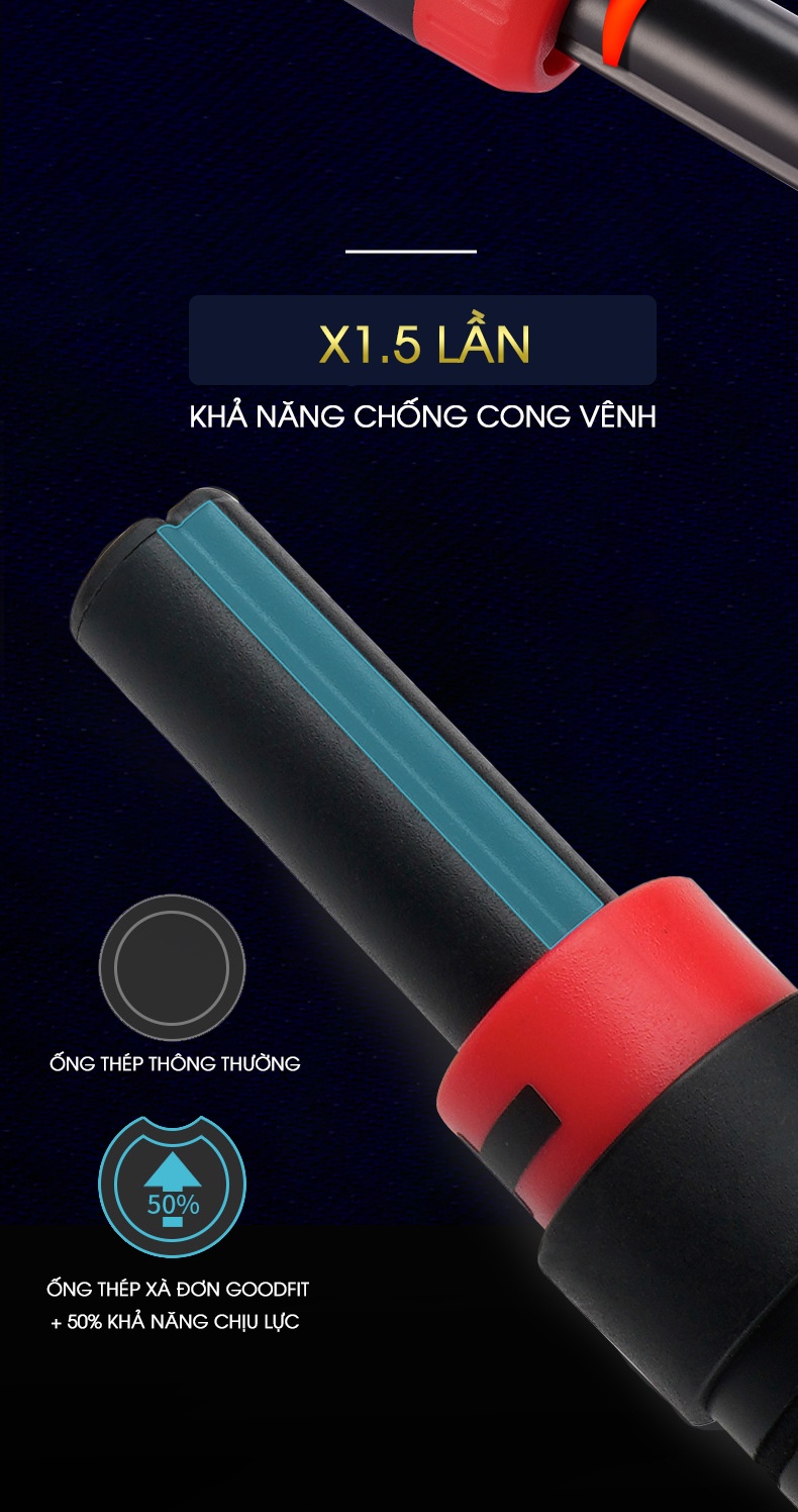 Mô tả Thanh xà đơn gắn cửa, xà đơn treo tường GoodFit chịu lực 200kg, chốt khóa chông trượt tập luyện tại nhà GF201PU - 4