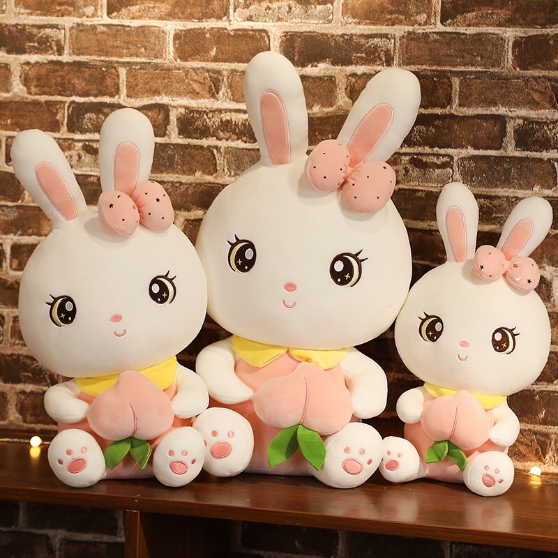 Gấu Bông Thỏ Ôm Đào, Thỏ Cầm Táo Siêu cute hàng QC | Shopee Việt Nam