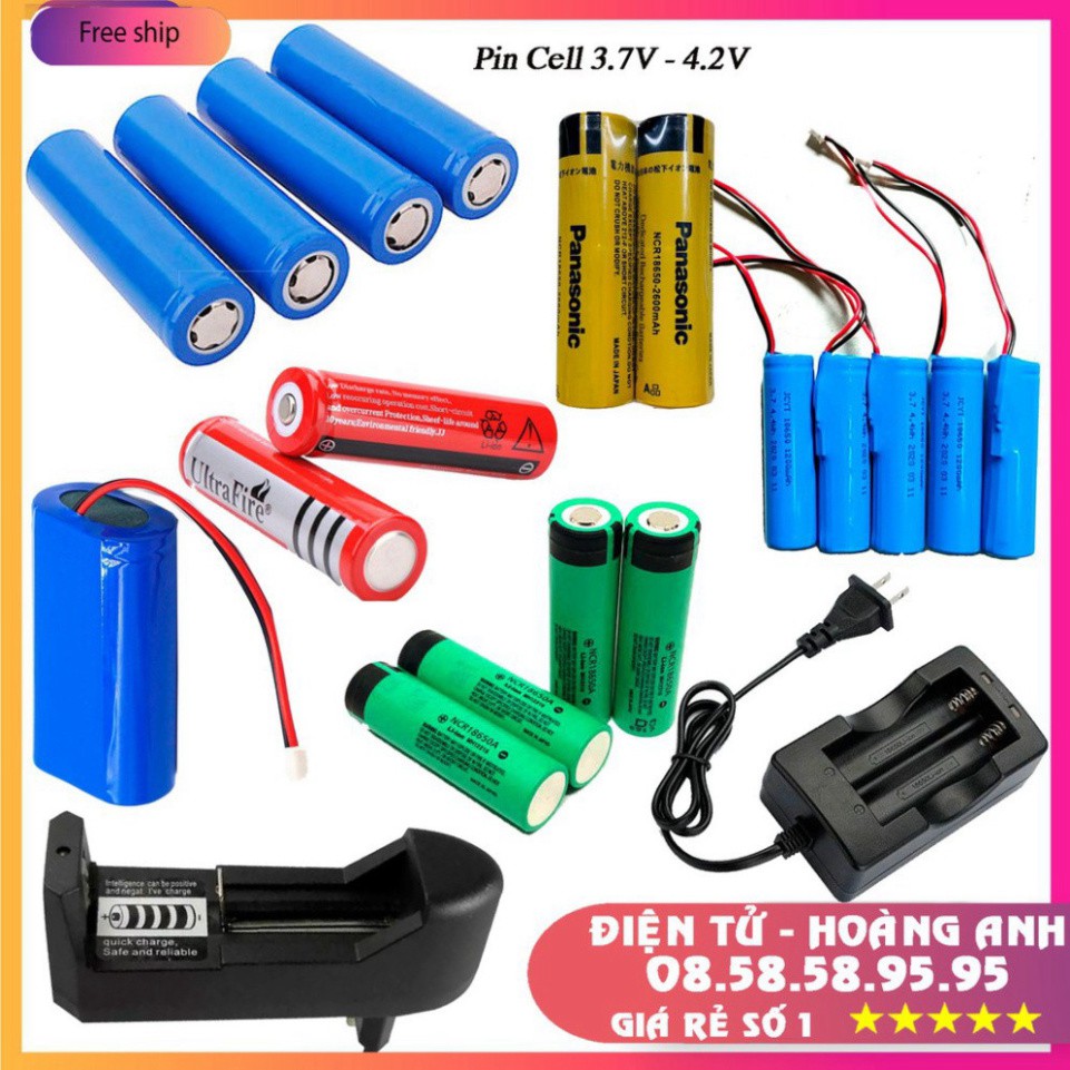 Pin Cell 18650,Pin sạc 3.7v- 4.2V - 5000mAh SIÊU BỀN dùng cho quạt MINI ...