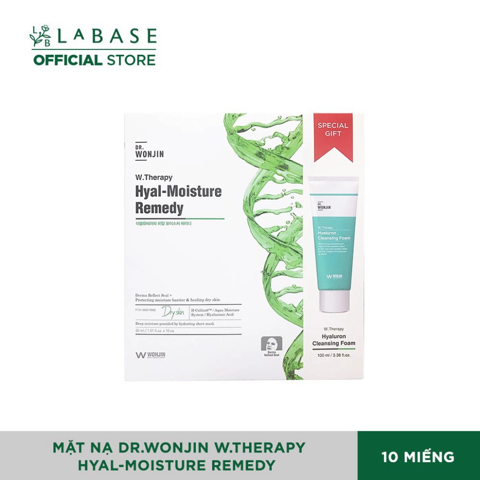 Mặt Nạ Dr.Wonjin W.Therapy Hyal-Moisture Remedy Hộp 10 Miếng Tặng