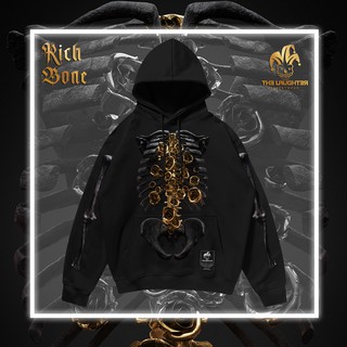 Local brand The Laughter - HOODIE RICH BONE - Áo MŨ NỈ DA CÁ