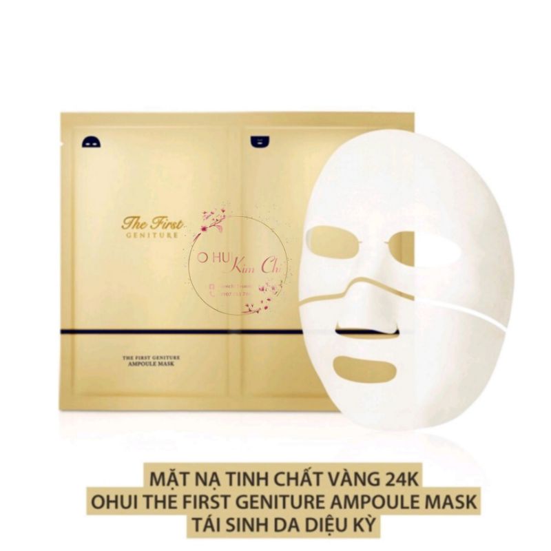 (Mẫu mới)Nạ tinh chất vàng 24k làm sáng và tái sinh da OHUI The First Geniture Ampoule Mask