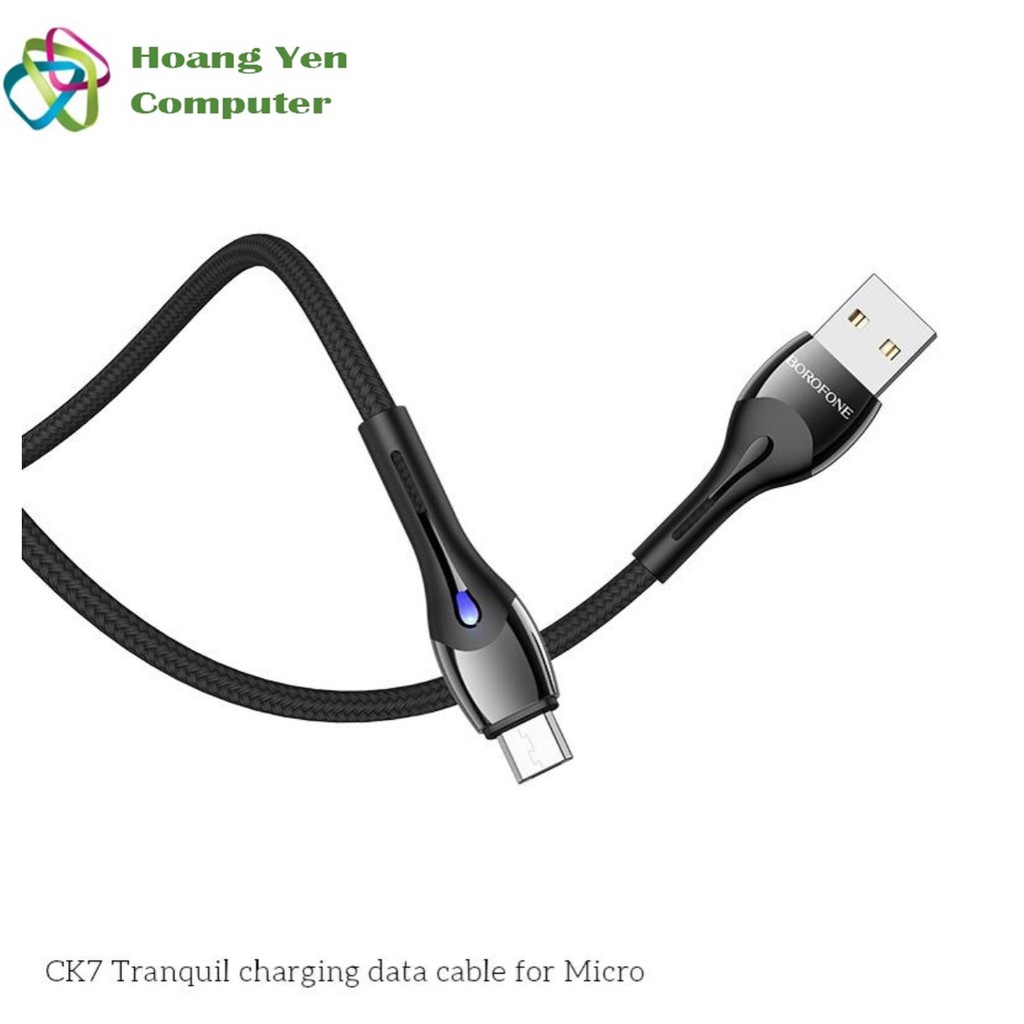 Cáp Sạc MICRO USB Borofone CK7 Dài 1M Dây Dù Cho Android - BH 6 Tháng 1 đổi 1 (MÀU SẮC NGẪU NHIÊN) - Hoàng Yến Computer