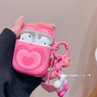 Ốp lưng AirPods 4 2024 mới AirPods cho AirPods 1 2 3 Pro Pro2 TPU Apple Tai nghe không dây Vỏ ins Hoa hồng Trái tim đỏ có dây buộc
