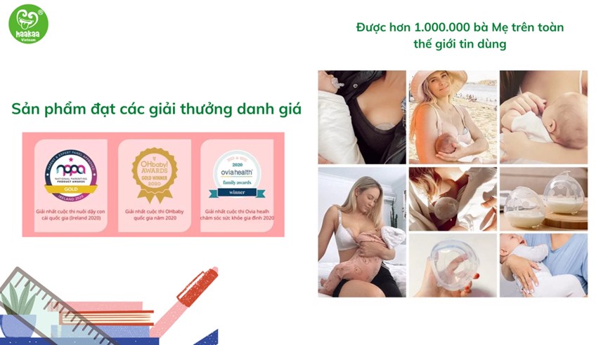Thiết kế miếng lót hứng sữa Haakaa