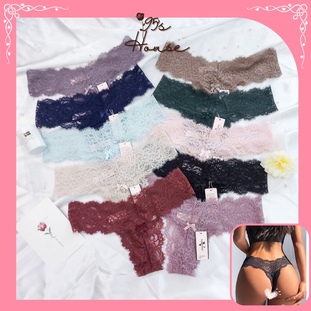 Quần lót lọt khe nữ chữ T, Quần Ren lọt khe Sexy QL18