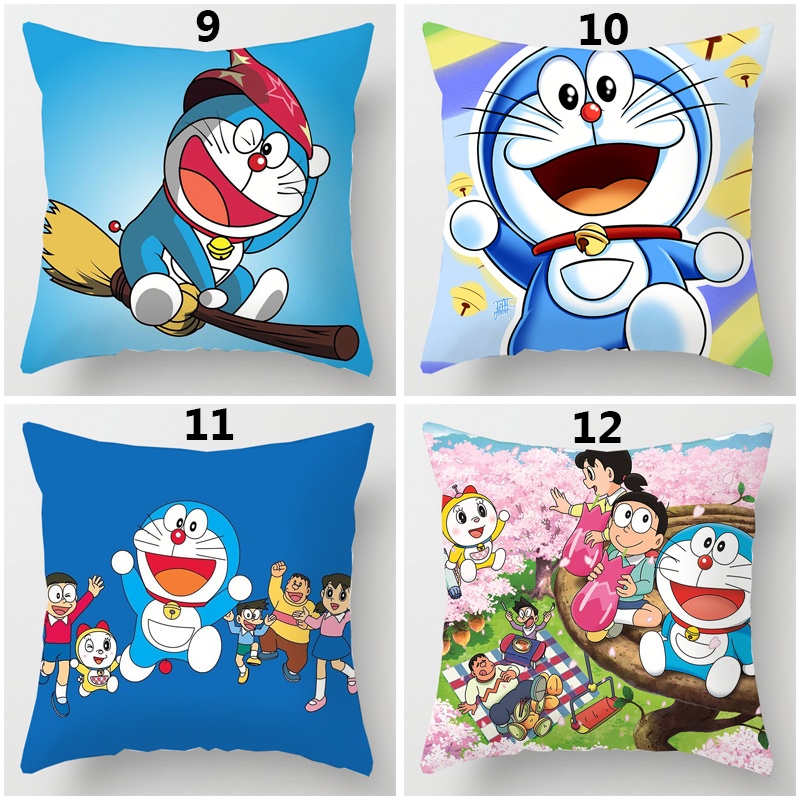 Vỏ gối in hình Doraemon đáng yêu kích thước 45x45cm