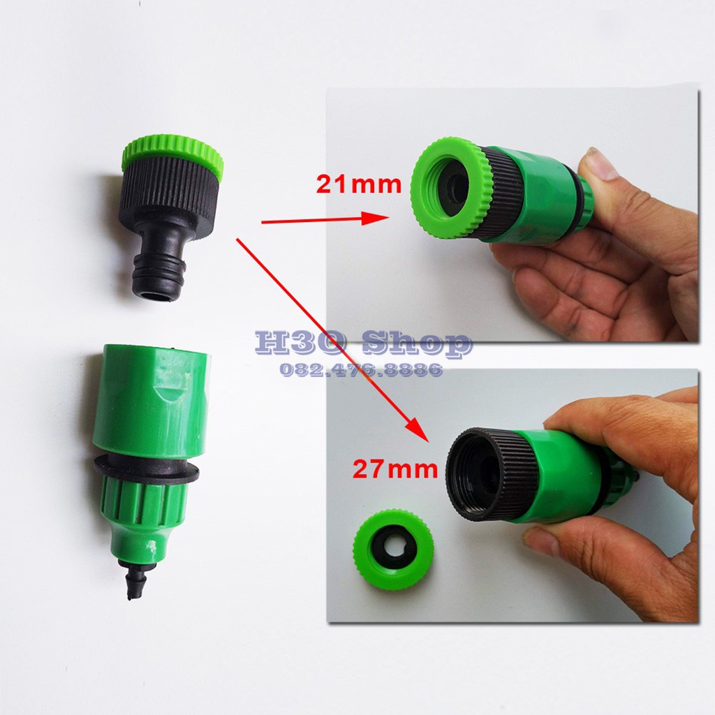 Bộ 20 Béc Tưới Nhỏ Giọt Điều Chỉnh Được Sử Dụng Ống LDPE 6mm-Bộ Tiết Kiệm Nối Xám