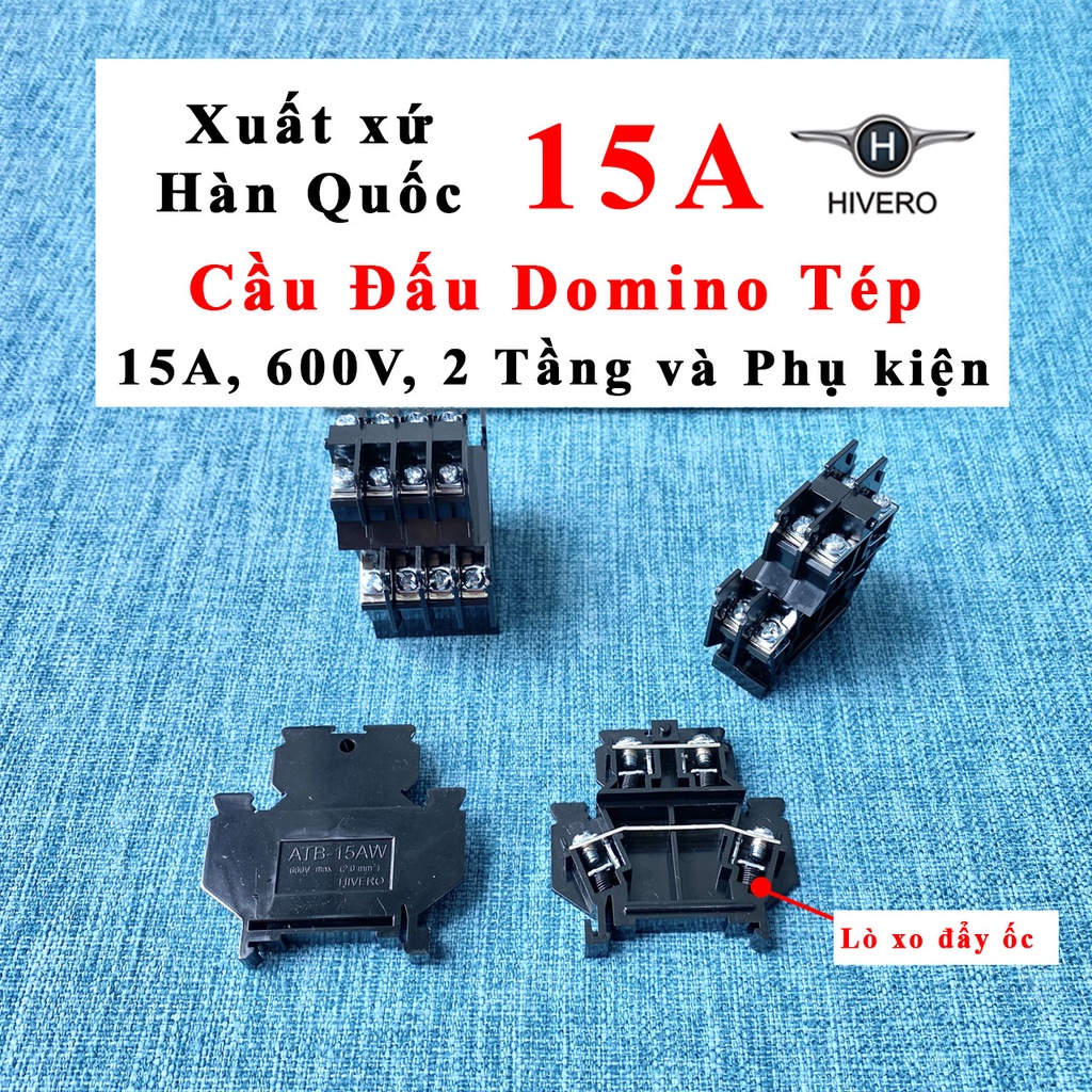 Domino tép 15A 2 tầng Hivero Hàn Quốc - Cầu đấu dạng tép loại 2 tầng ...