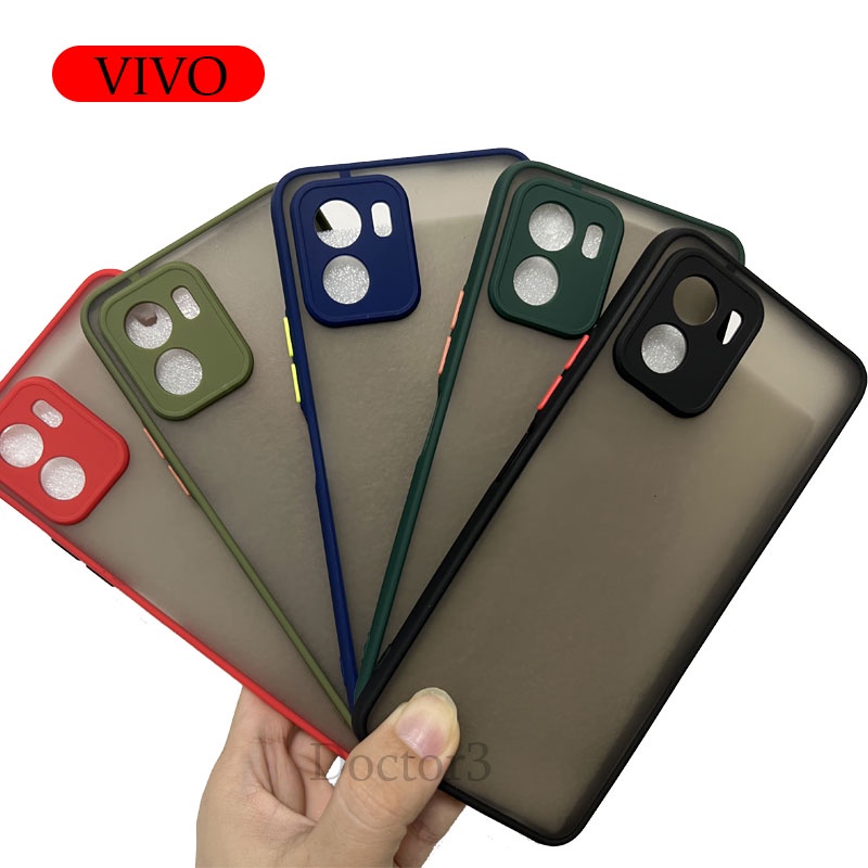 Ốp điện thoại nhám chống sốc cho VIVO Y17s Y27 Y02 Y02A Y02t Y22 Y22s Y16 Y35 Y55 4G 5G 2022 2023