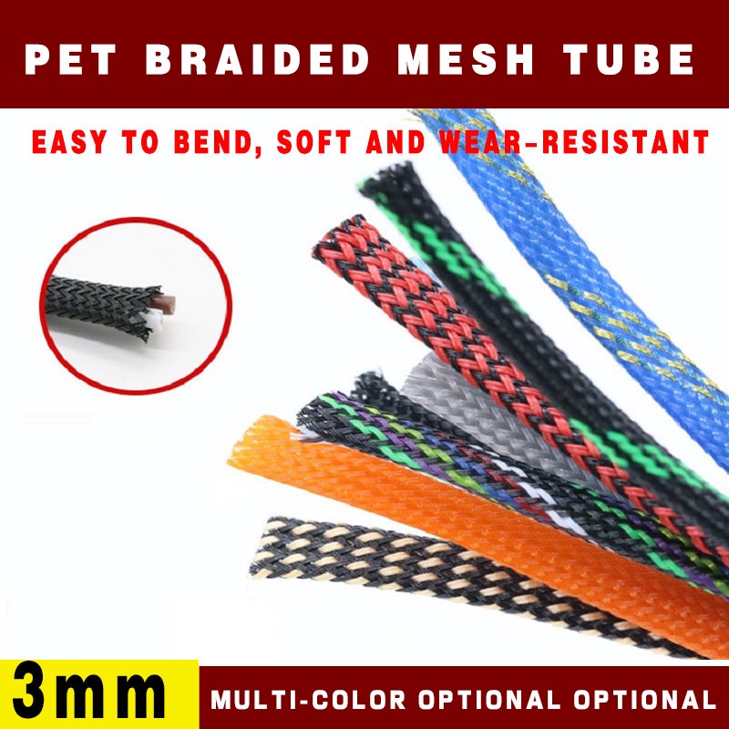 Lưới da rắn 3mm Ống lưới bện PET được mã hóa bện ba dây, Lưới có thể ...