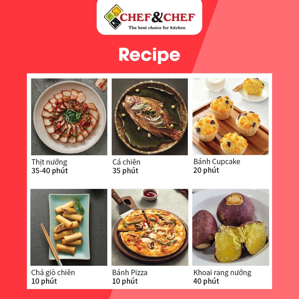 Ảnh Nồi Chiên Không Dầu CHEF&CHEF 9L (YJ-993) – Mặt Kính Sang Trọng, Tay Đảo Tiện Lợi 3