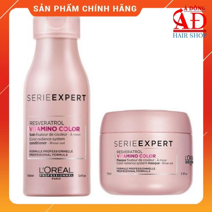 Dầu hấp ủ giữ màu tóc nhuộm L'oreal Série Expert Vitamino Color (hồng nhạt) 250ml