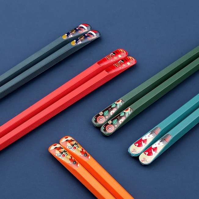 SET 5 Đôi Đũa , Đũa Ăn Gia Đình Kiểu Nhật Bản Nhiều Màu - Đũa Chịu Nhiệt Kháng Khuẩn An Toàn Chống Trượt