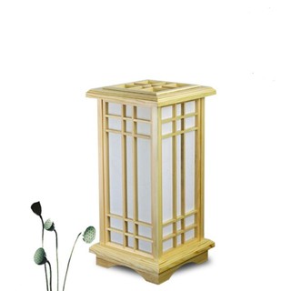 Đèn gỗ Nhật/Trụ đèn khung gỗ phong cách Nhật 45cm/60cm/90cm [Tặng bóng đèn]