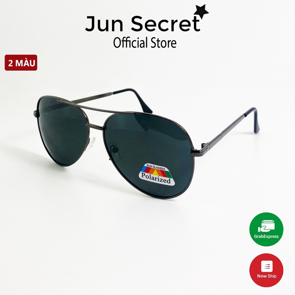 [Mã BMLT35 giảm đến 35K đơn 99K] Kính mát nam thời trang Jun Secret gọng kim loại mảnh dáng phi công chống tia UV JSMake