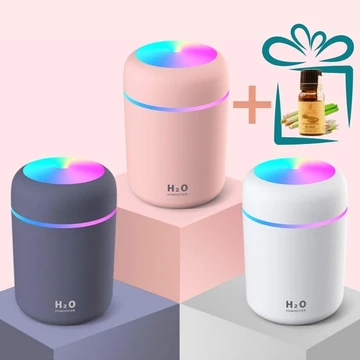 Máy Phun Sương Tinh Dầu Tạo Ẩm H2O 300ML Máy Xông Tinh Dầu Tạo Ẩm Không Khí Khuếch Tán Tinh Dầu Humidifier Đèn LED 7Màu