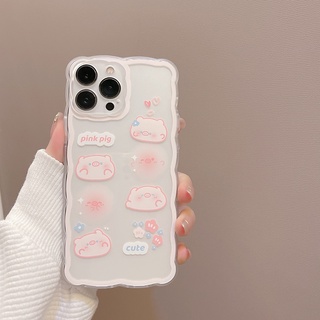 Ốp Điện Thoại Mềm Trong Suốt In Hình Chú Heo Hồng Cho IPhone 13 13pro 13mini 12 11 Pro Max IX XR SE2 IPhone7 I8 Plus