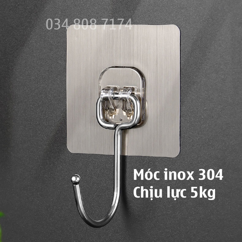 Móc dán tường INOX loại cực tốt, móc dán nhà tắm chịu lực 5kg (móc inox ...