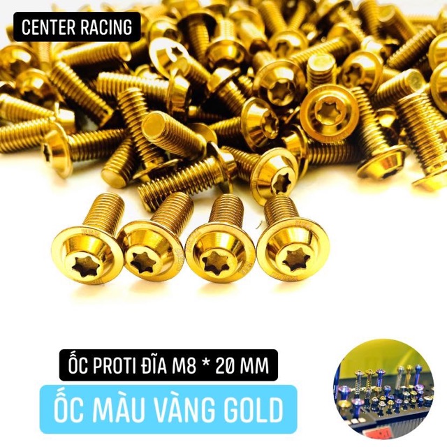 [ Màu Vàng ] Ốc Proti M8 * 20mm ốc đĩa ; gác chân Giá Tốt Nhất SPYY G ...