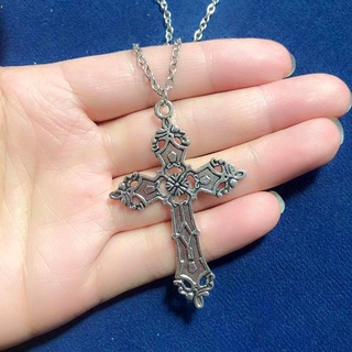 MarsET Thời Trang Vintage Baroque Cho Cross Punk Mặt Dây Chuyền Vòng Cổ Nam Nữ Dây Xích Dài