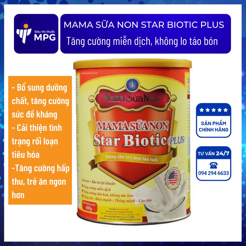 Mama Sữa non Star Biotic plus – bổ sung sữa non, bào tử lợi khuẩn, tăng ...