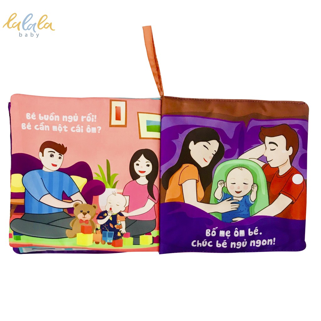 Bộ 2 sách vải Lalala Baby Đồ chơi cho bé sơ sinh Giáo dục cảm xúc: Bé cảm thấy thế nào và Cái ôm diệu kỳ