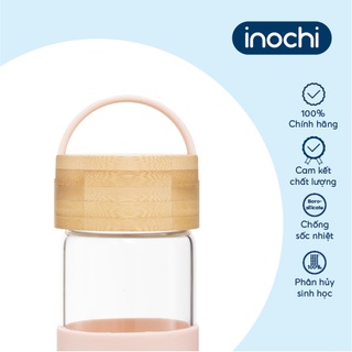 Bình Nước Thủy Tinh Inochi Nikko 550ml: Bọc silicon, chất liệu cao cấp, thiết kế Nhật Bản