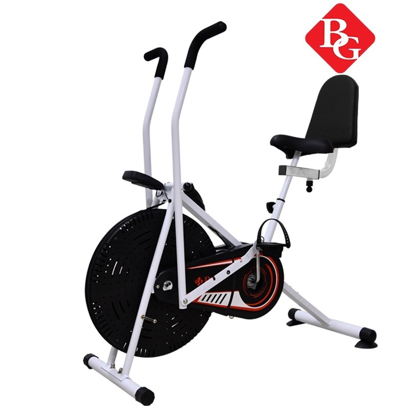 Ảnh BG Xe đạp tập thể dục kết hợp tay chân có tay cầm cảm ứng nhịp đập và tựa lưng 2