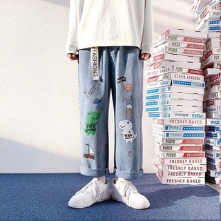 QUẦN BAGGY JEANS ỐNG RỘNG NAM-TAN-DÁNG SUÔNG -QJI3-THỜI TRANG UNISEX-có size Nam Nữ in dể phối đồ siêu đẹp màu xanh