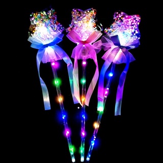 Gậy phát sáng - gậy phép thuật đèn led quả cầu pha lê, ngôi sao, trái tim - đồ chơi noel, trung thu cho bé