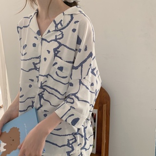 Bộ đồ ngủ tay ngắn size lớn xinh xắn phong cách hè cho nữ