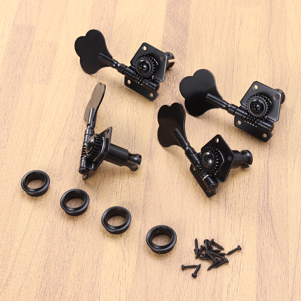 4 Miếng Điện Bass Tuner Peg Đen Guitar Mở Gear Chỉnh Chốt Đầu Máy Cho Precison Jazz Thay Thế Của