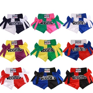 Thaiboxing Quần Short Bé Trai Bé Gái Nam Nữ Chuyên Nghiệp Chiến Đấu Thái Quần Thiết Kế Chất Lượng Bowtie Kickbox Ngắn Boxeo Size XS-XXXL