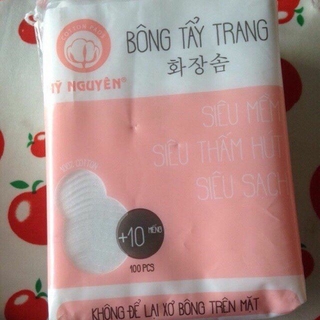 Bông tẩy trang Mỹ Nguyên siêu mềm, siêu thấm hút, siêu thấm hút 100 miếng + tặng 10 miếng