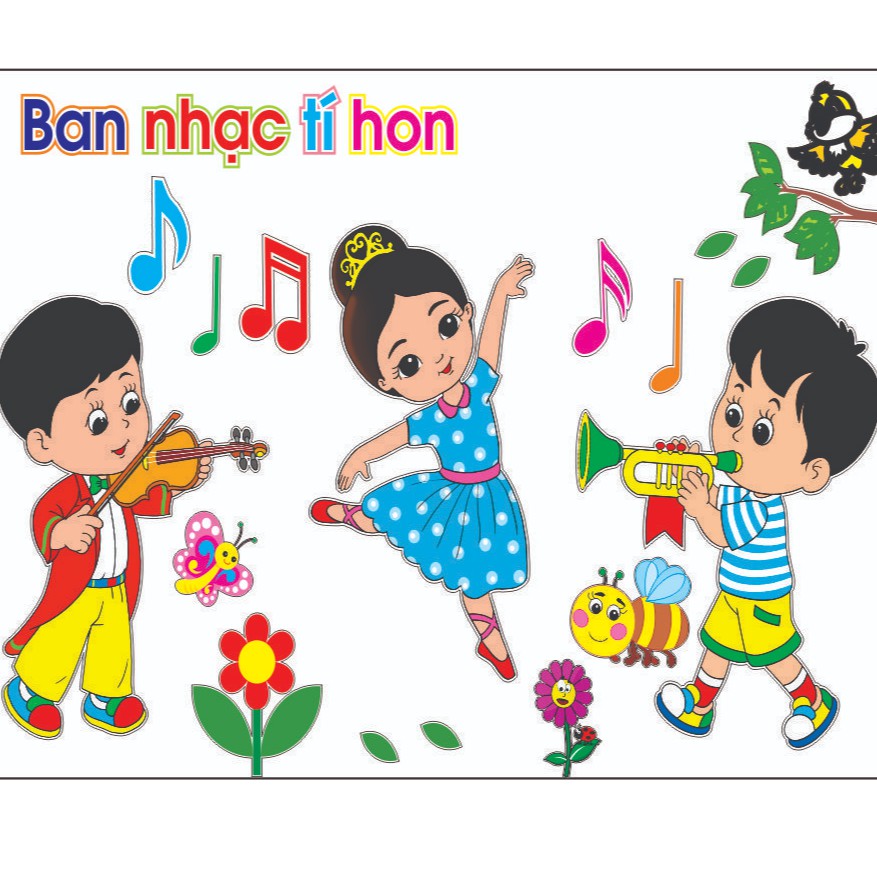 Tranh decal trang trí lớp mầm non (Góc Âm Nhạc) | Shopee Việt Nam